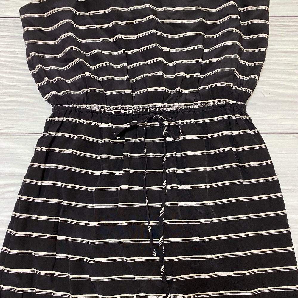 Joie Black White Striped Chariot Dress Silk - Picture 4 of 16
